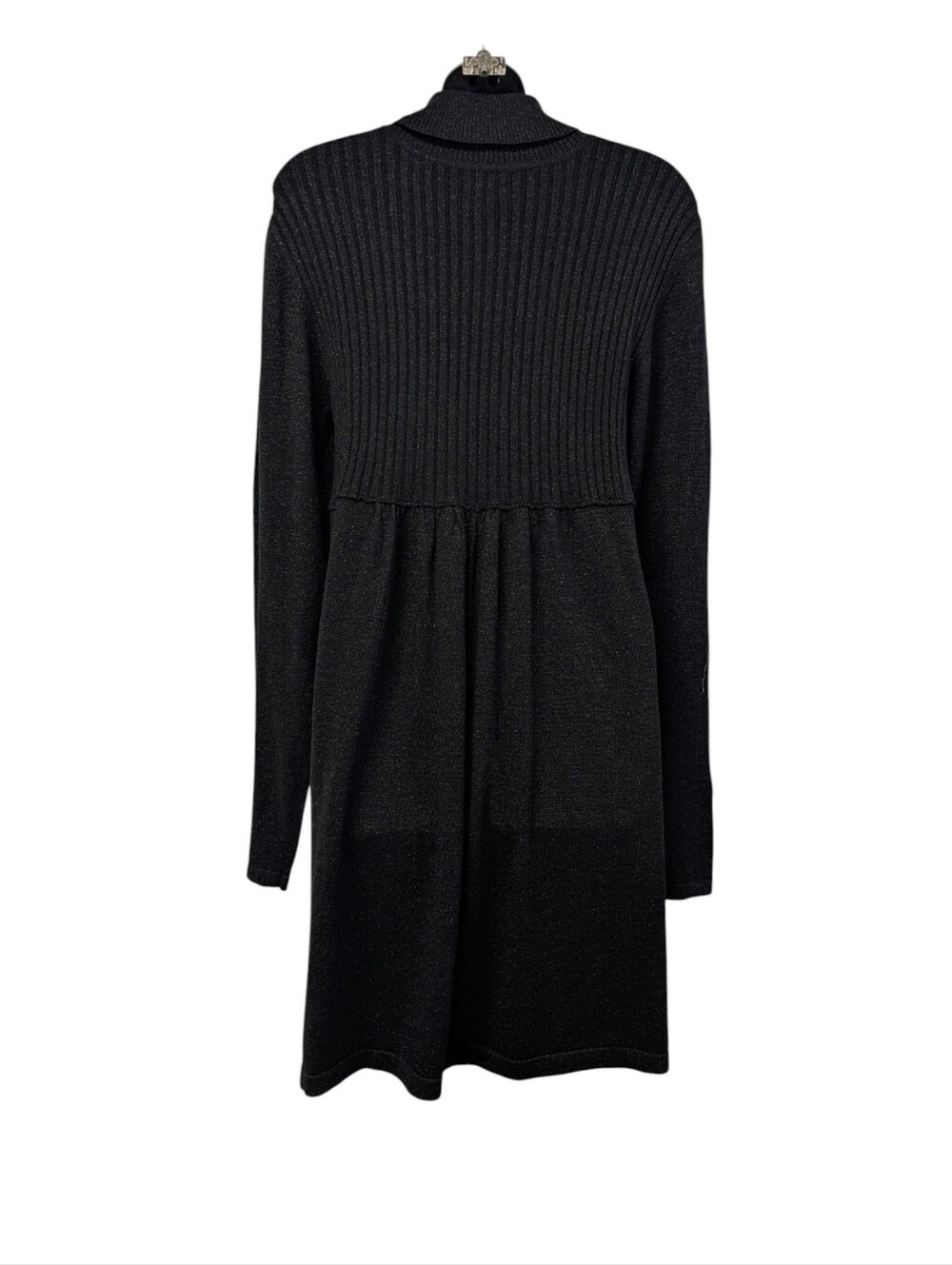 Apt. 9 Women Black Sparkle Turtleneck Sweater Dress Size XL Metallic Long Sleeve - Picture 2 of 7